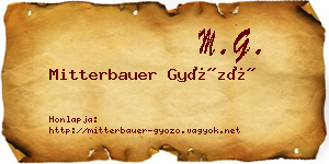 Mitterbauer Győző névjegykártya
